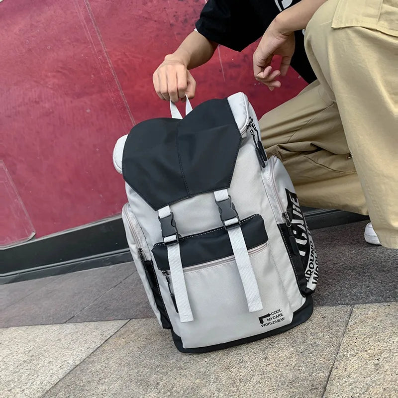 Lightweight Preppy Backpack Schoolbag Students Men Women School Bags