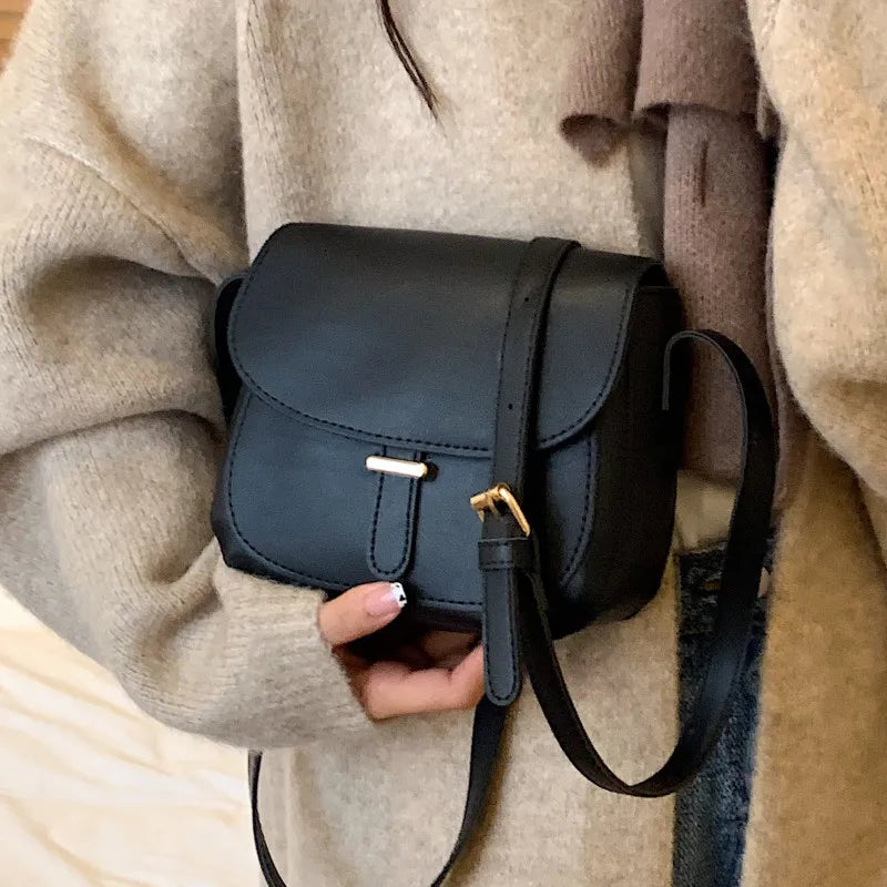 Women's Pu Leather Crossbody Bag Small Flap Messenger Bag