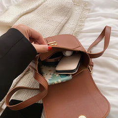 Women's Pu Leather Crossbody Bag Small Flap Messenger Bag