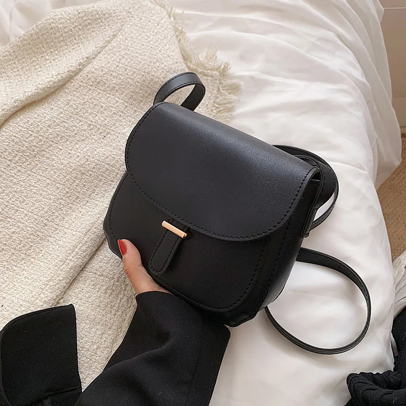 Women's Pu Leather Crossbody Bag Small Flap Messenger Bag