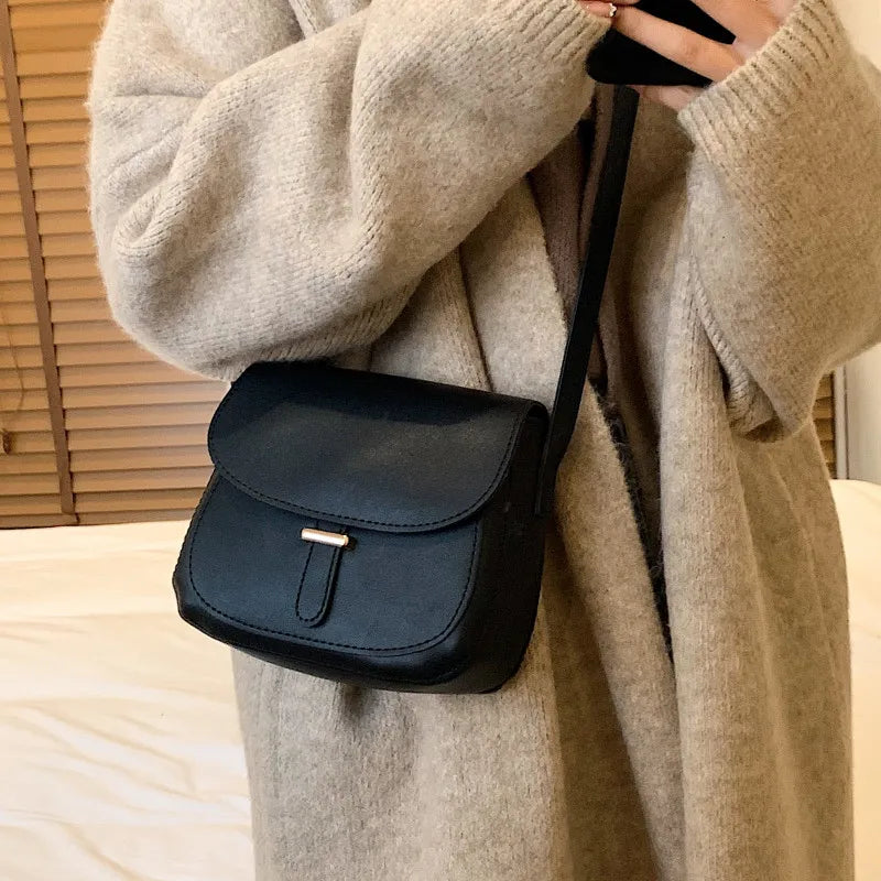 Women's Pu Leather Crossbody Bag Small Flap Messenger Bag