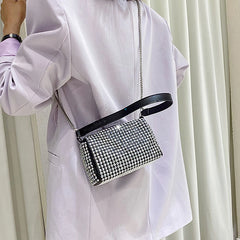 Bright Diamond Shoulder Bag Women PU Leather Crossbody Bag