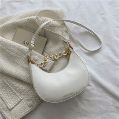 Chain Shoulder Bags For Women Solid Pu Leather Crossbody Bags