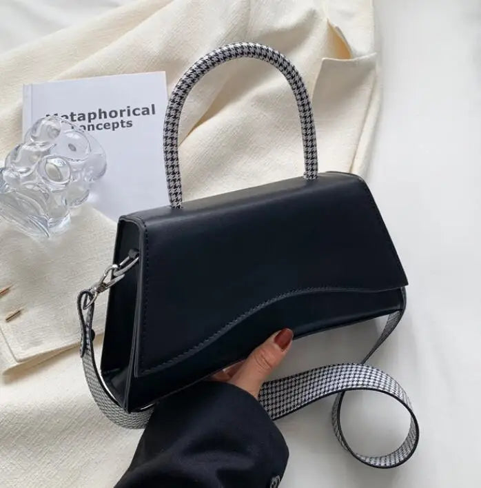 Solid PU Leather Satchels Handbag Purses Clutch Women Shoulder Crossbody Bags