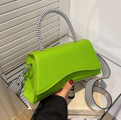 Solid PU Leather Satchels Handbag Purses Clutch Women Shoulder Crossbody Bags