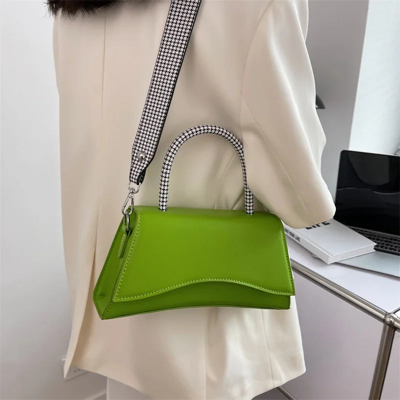Solid PU Leather Satchels Handbag Purses Clutch Women Shoulder Crossbody Bags