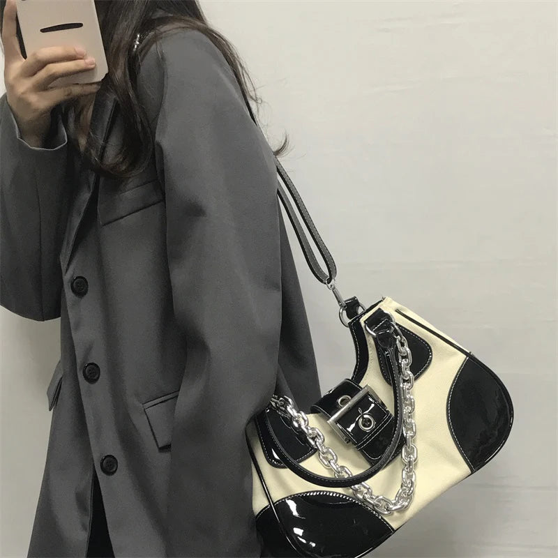 Metal Chain Handbags for Women Shoulder Crossbody Bags