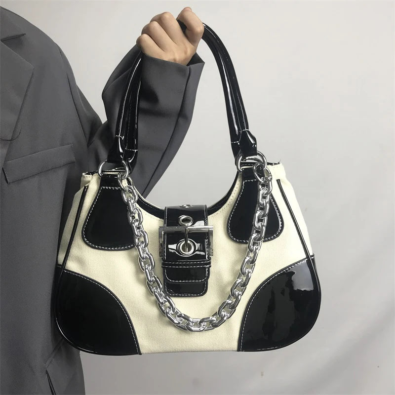 Metal Chain Handbags for Women Shoulder Crossbody Bags