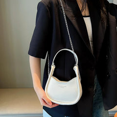 Chain Strap Shoulder Bag Pu Leather Crossbody