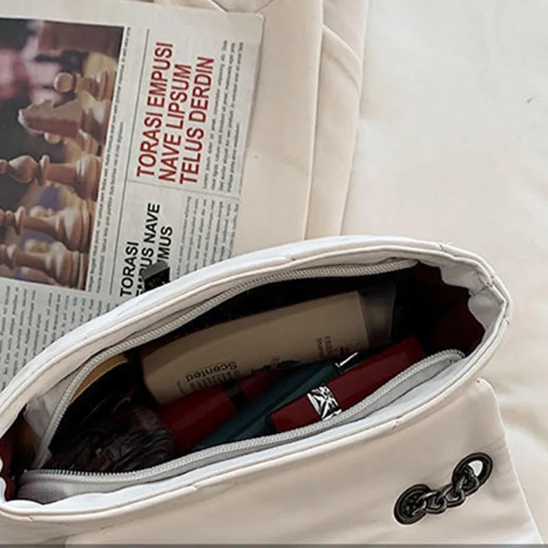Embroidery Thread Shoulder Bag PU Leather Flap Messenger Handbag