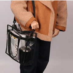 Women's PVC Transparent Shoulder Bag Gym Travel Beach Waterproof Bag
