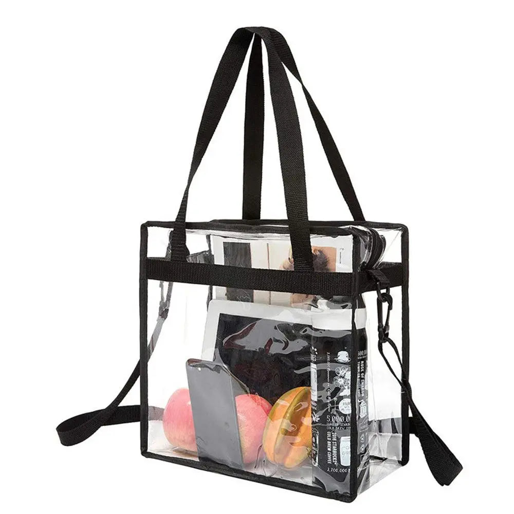 Women's PVC Transparent Shoulder Bag Gym Travel Beach Waterproof Bag