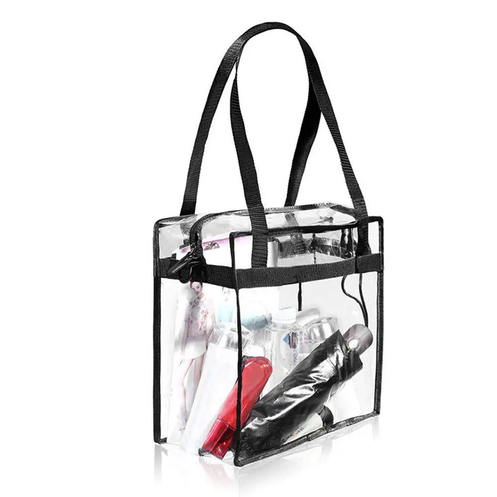 Women's PVC Transparent Shoulder Bag Gym Travel Beach Waterproof Bag