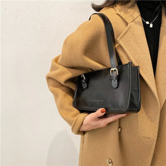 Women's PU Leather Shoulder Bag Retro Underarm Tote Bag
