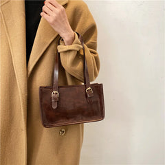 Women's PU Leather Shoulder Bag Retro Underarm Tote Bag
