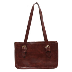 Women's PU Leather Shoulder Bag Retro Underarm Tote Bag