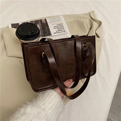 Women's PU Leather Shoulder Bag Retro Underarm Tote Bag