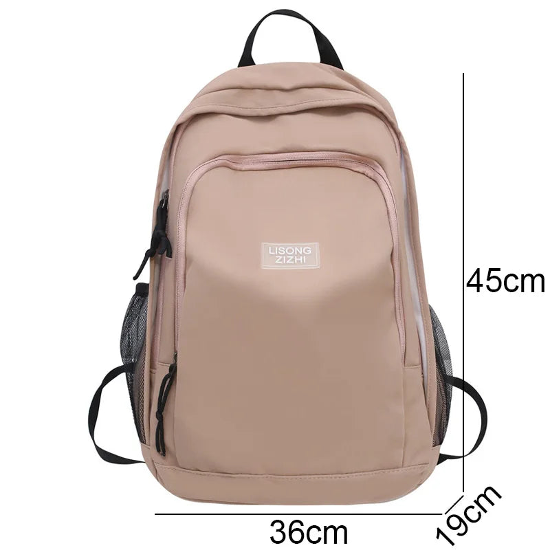 Girl Pink Waterproof Travel School Bag Lady High Capacity Backpack