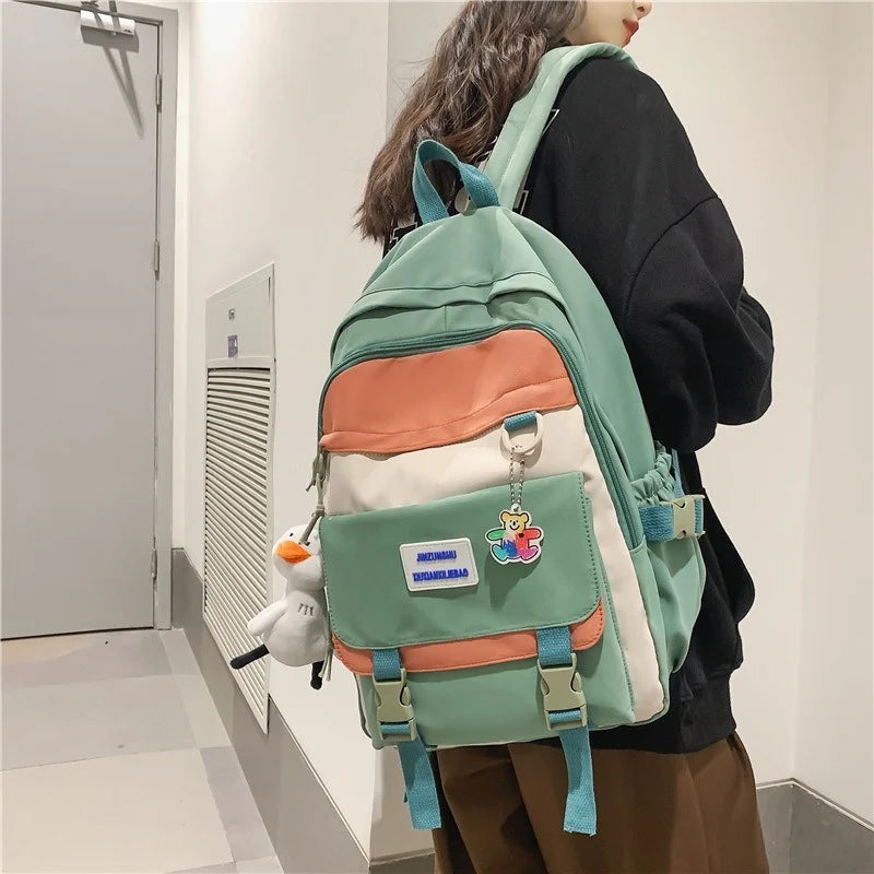 Girl Waterproof Travel Backpack Nylon Women Shoulder Bag