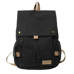 Canvas Drawstring Laptop College Backpack School Bag