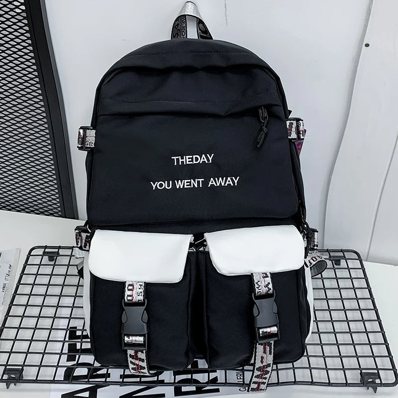 Waterproof School Backpack for Teens, Harajuku Male Female Travel Bag