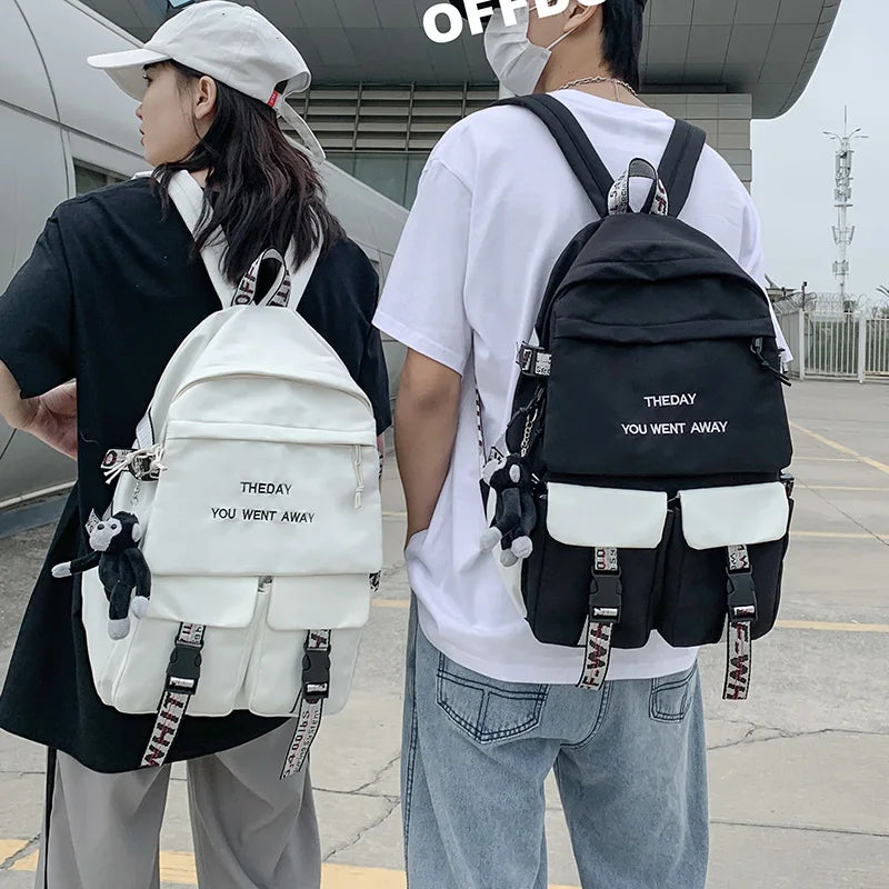 Waterproof School Backpack for Teens, Harajuku Male Female Travel Bag