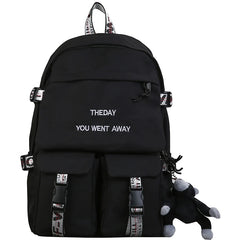 Waterproof School Backpack for Teens, Harajuku Male Female Travel Bag