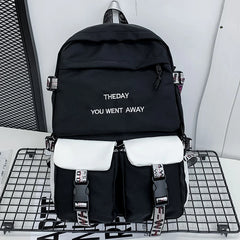 Waterproof School Backpack for Teens, Harajuku Male Female Travel Bag