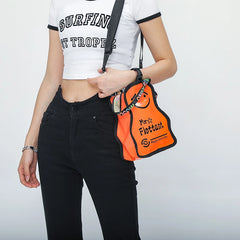 Men's Small PVC Cartoon Crossbody Bag Casual Tote Bag