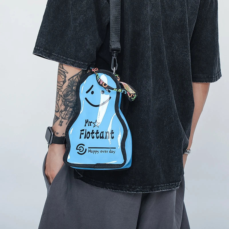 Men's Small PVC Cartoon Crossbody Bag Casual Tote Bag