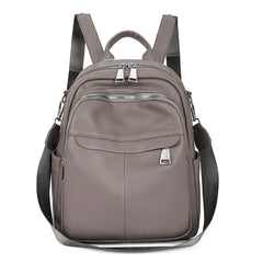 Women Waterproof Leather Zipper Backpack Casual Travel Bag