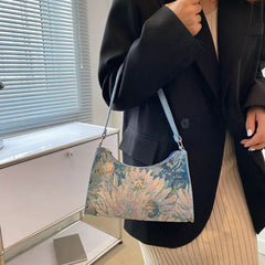 Oil Painting Armpit Bag For Women Shoulder Bag