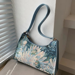Oil Painting Armpit Bag For Women Shoulder Bag