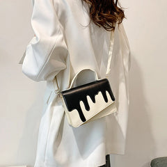 Women's PU Leather Flap Square Bag Shoulder Messenger Handbag