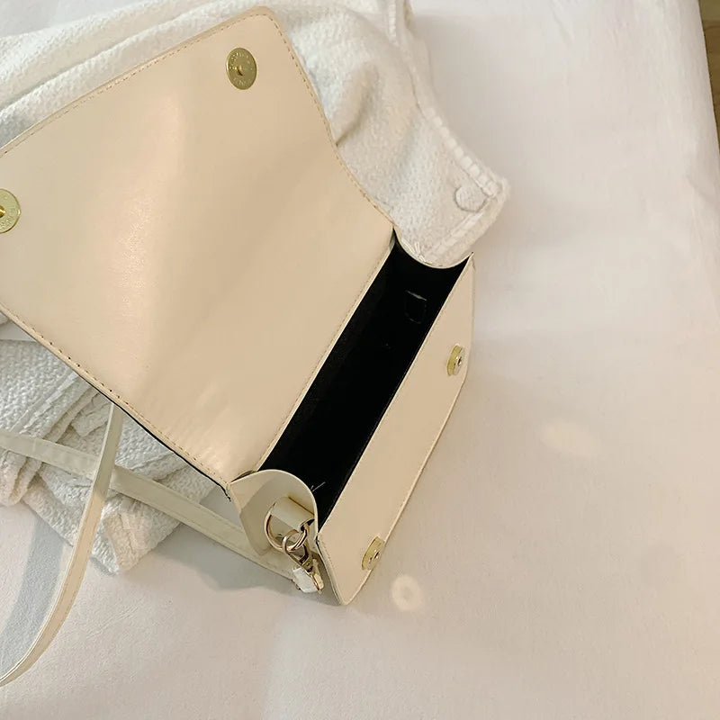 Women's PU Leather Flap Square Bag Shoulder Messenger Handbag