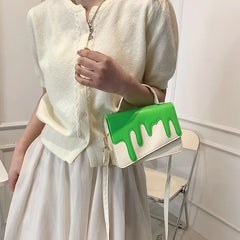 Women's PU Leather Flap Square Bag Shoulder Messenger Handbag