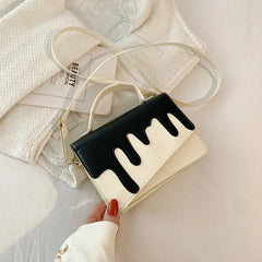 Women's PU Leather Flap Square Bag Shoulder Messenger Handbag