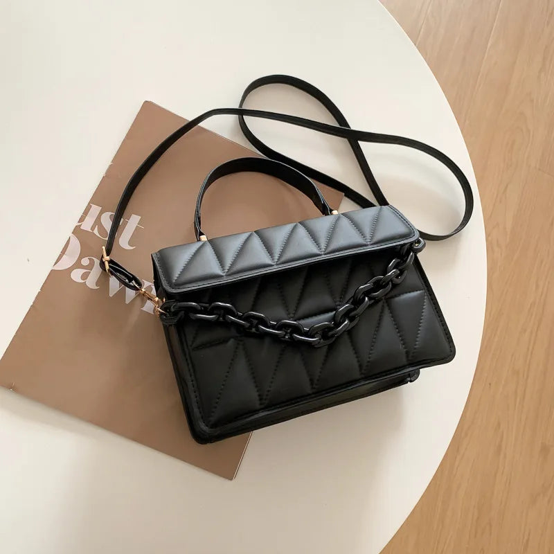 Plaid Women Shoulder Bag Chain Crossbody Bags Handbags and Purses Small Flap