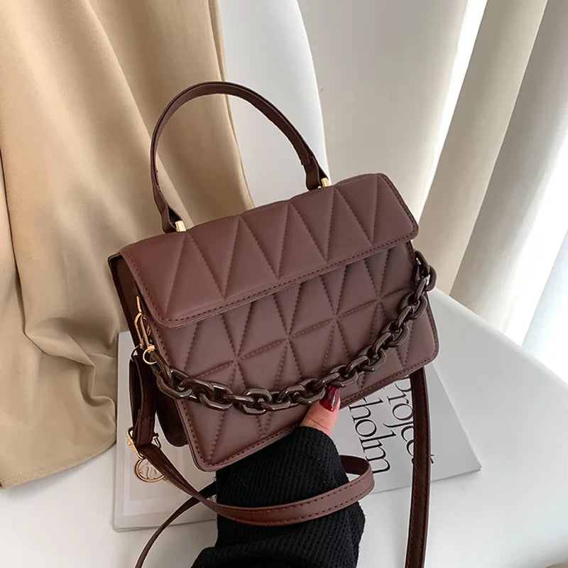 Plaid Women Shoulder Bag Chain Crossbody Bags Handbags and Purses Small Flap