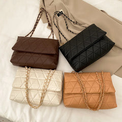 Plaid Women Shoulder Bag Chain Crossbody Bags Small Flap Top Handle Bags