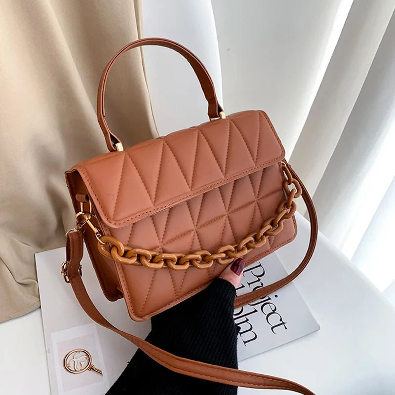 Plaid Women Shoulder Bag Chain Crossbody Bags Handbags and Purses Small Flap