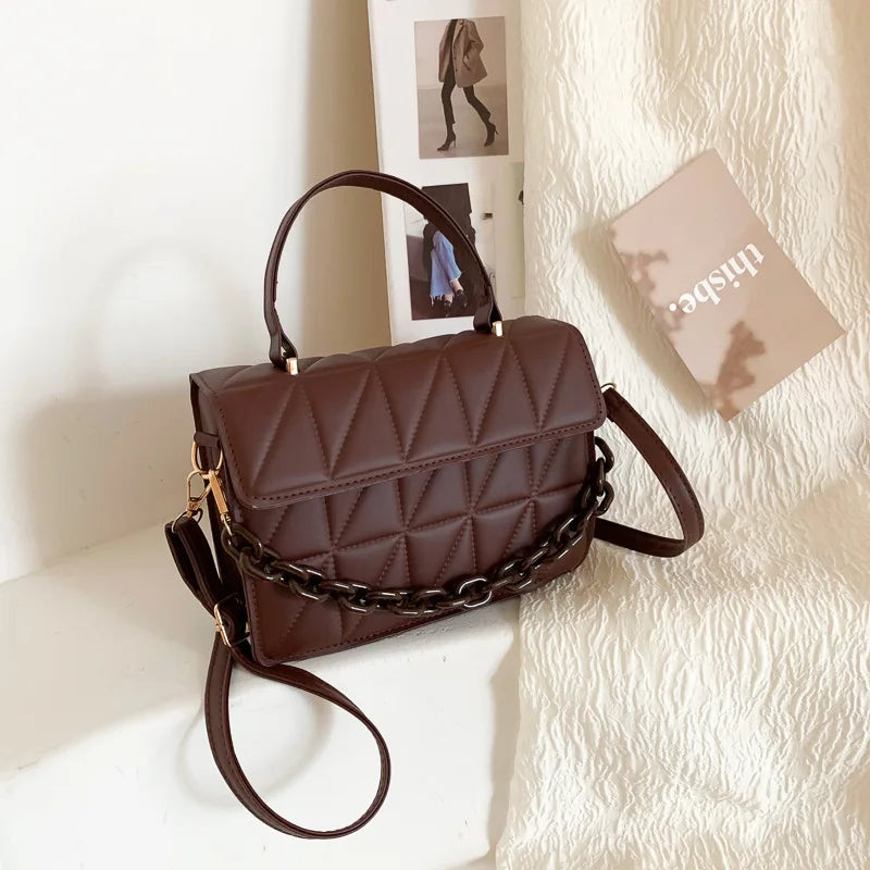 Plaid Women Shoulder Bag Chain Crossbody Bags Handbags and Purses