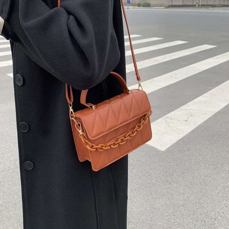 Plaid Women Shoulder Bag Chain Crossbody Bags Handbags and Purses