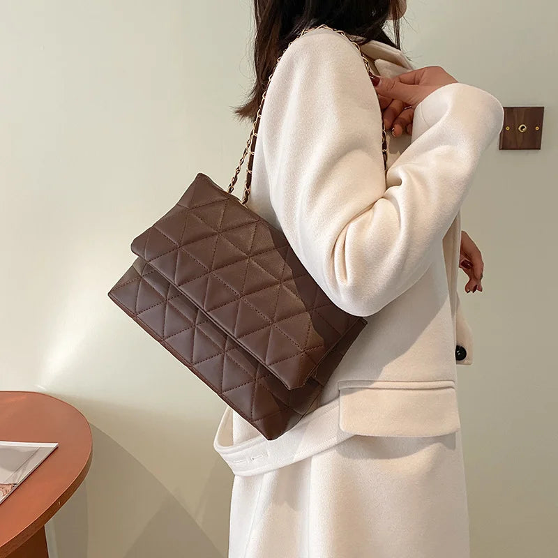 Plaid Women Shoulder Bag Chain Crossbody Bags Handbags