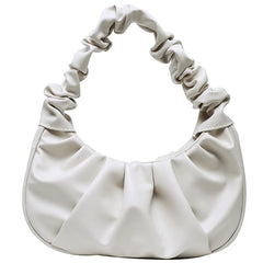 Pleated PU Leather Women Small Handbags Mini Female Underarm Shoulder Bags