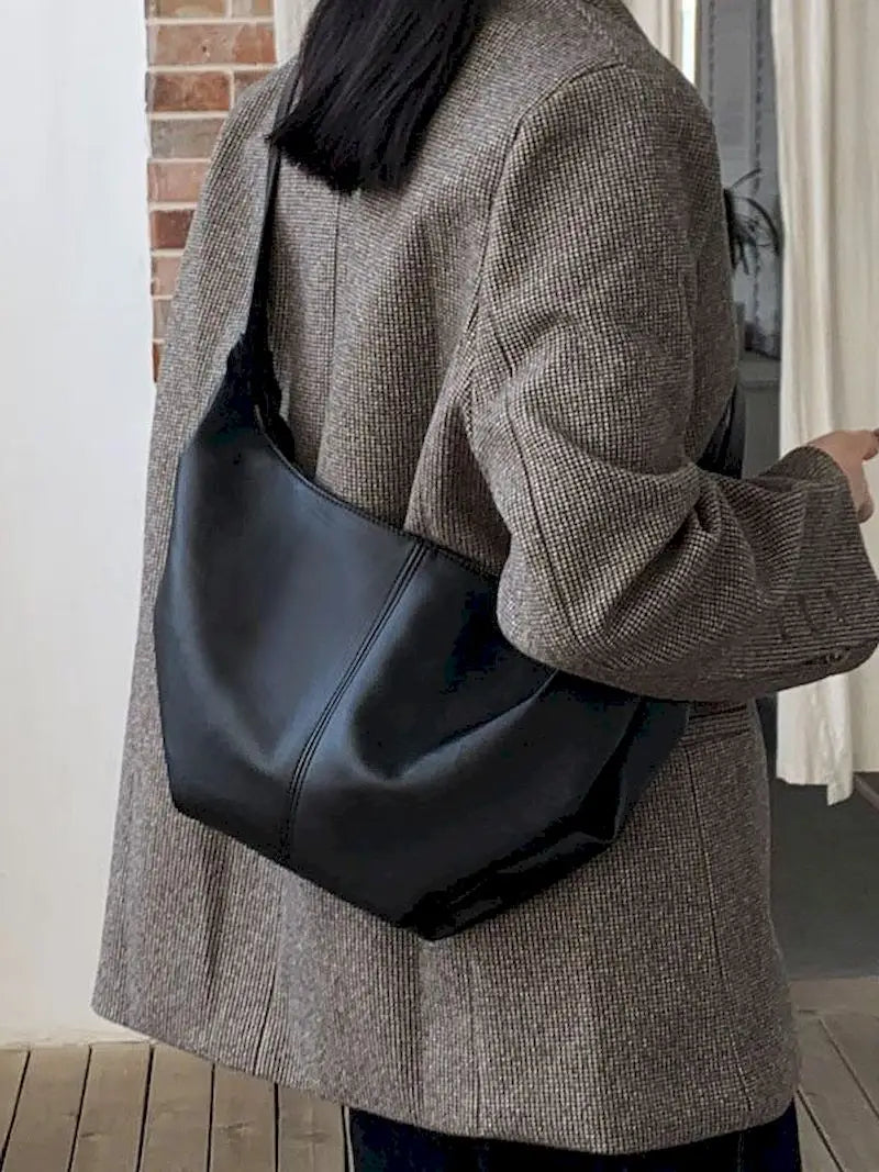Pleated Shoulder Bag Women Soft PU Leather Crossbody Tote Bag Cloud Hobo Bolsas