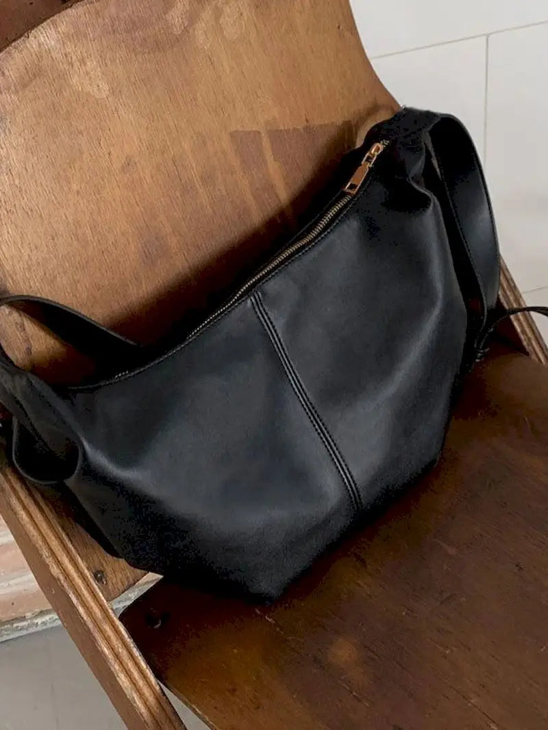 Pleated Shoulder Bag Women Soft PU Leather Crossbody Tote Bag Cloud Hobo Bolsas