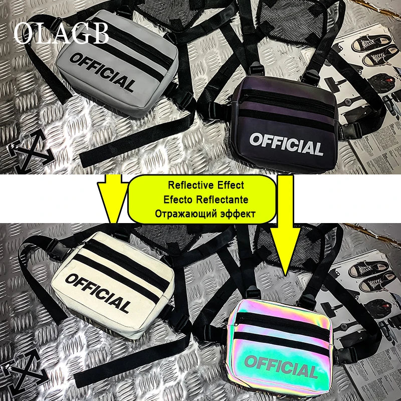 Reflective Chest Bag HipHop Tactical Chest Utility Bags G172