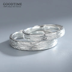 925 Sterling Silver Drawing Couple Wedding Rings Engagement Anniversary