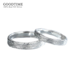 925 Sterling Silver Drawing Couple Wedding Rings Engagement Anniversary